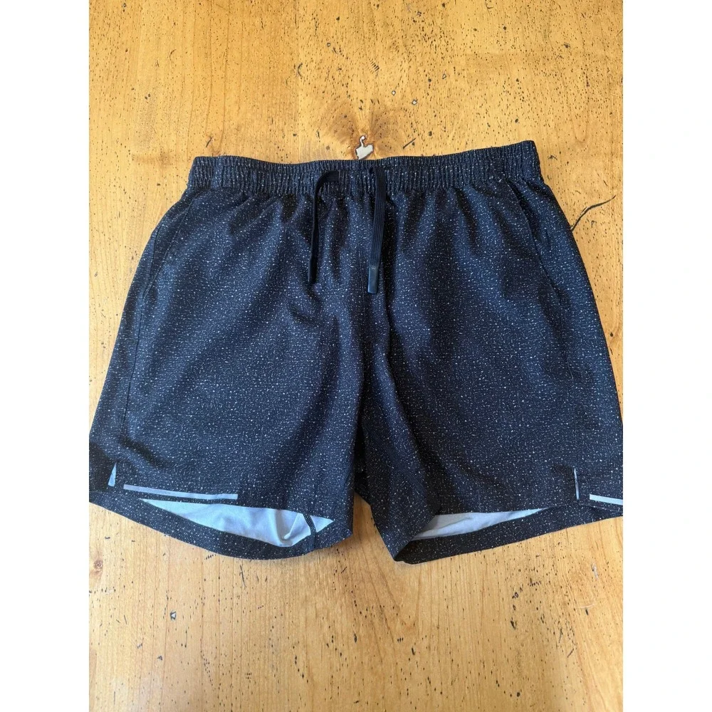 Bearbottom Loft Shorts Size L Black Speckled 5.5 Inch Inseam Mens Athletic Gym